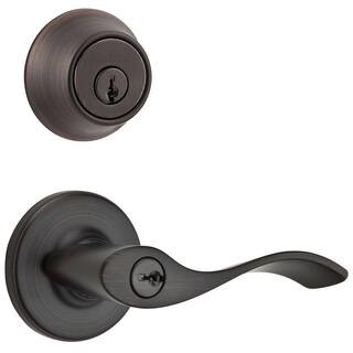 Balboa 690 Venetian Bronze Keyed Entry Door Lever and Single Cylinder Deadbolt Combo Pack | The Home Depot