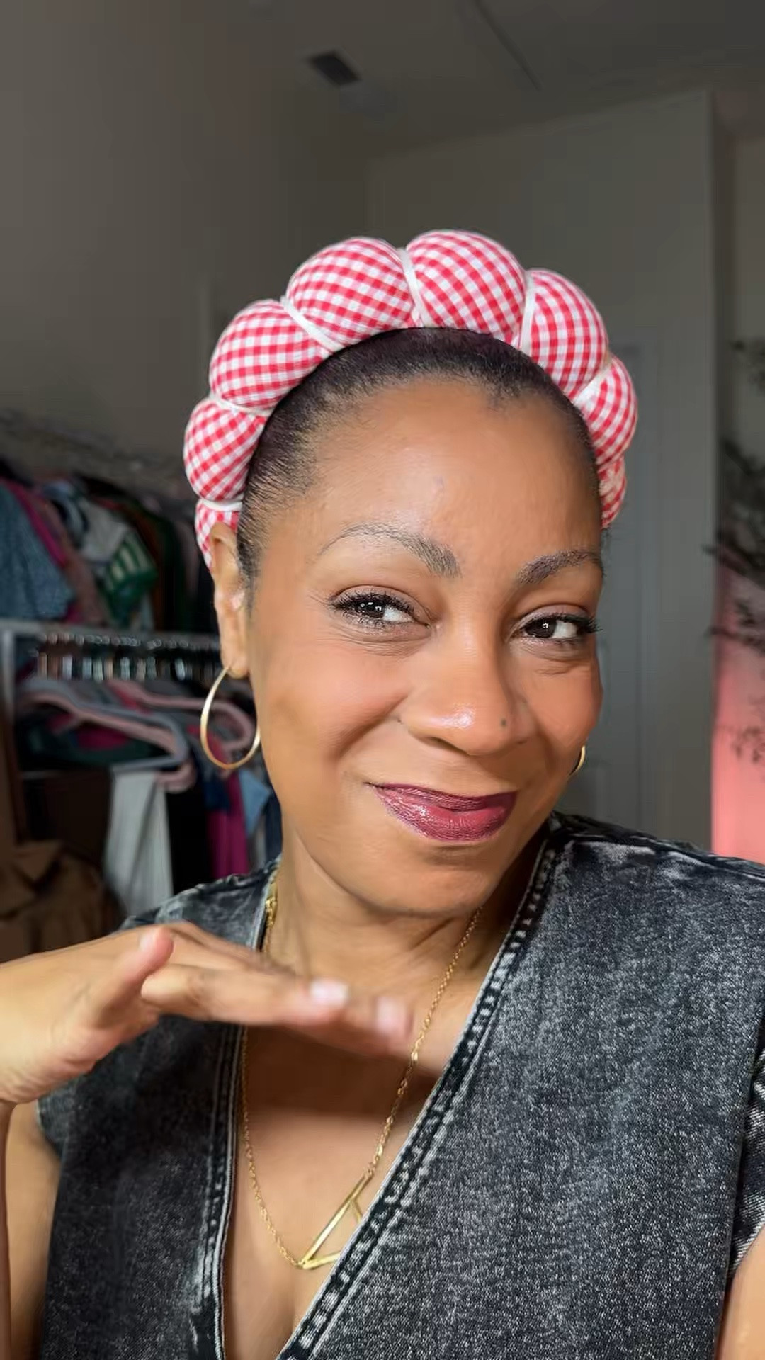 Quick makeup to get out the door
@DanessaMyricksBeauty blurring balm @e.l.f. Cosmetics brow gel
@Too Faced born this way concealer in caramel
@MERIT Beauty skin tint in shade 12
@Rare Beauty contour in serene @Saie blush in cutie and ciao @tarte cosmetics concealer in tan deep sand @ColourPop Cosmetics precious metals eyeshadow palette
@ONE SIZE BEAUTY setting powder in sweet honey
@DIBSBEAUTY bronzer in spiced chai
@M•A•C Cosmetics powder in NC 45
@Charlotte Tilbury setting spray
@Tower 28 Beauty pressed powder in balboa banana
@Kosas cloud setting spray
@Milani Cosmetics lash extensions xl mascara
@Haus Labs atomic shake lip lacquer in toasted mauve

#LTKgrwm #LTKBeauty #LTKOver40