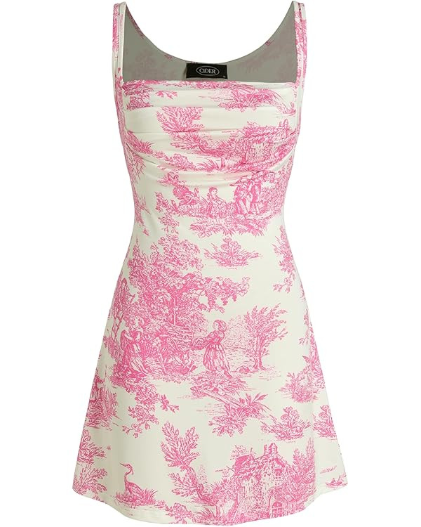 CIDER Toile de Jouy Ruched Mini Dress | Amazon (US)