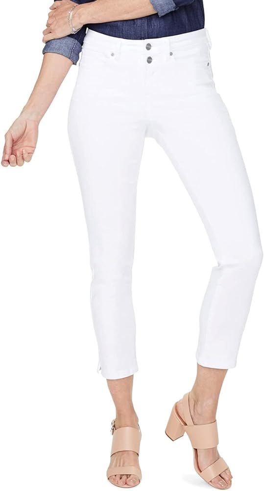 NYDJ Women's Marilyn Ankle Jeans with Slit, Optic White, 8 | Amazon (US)