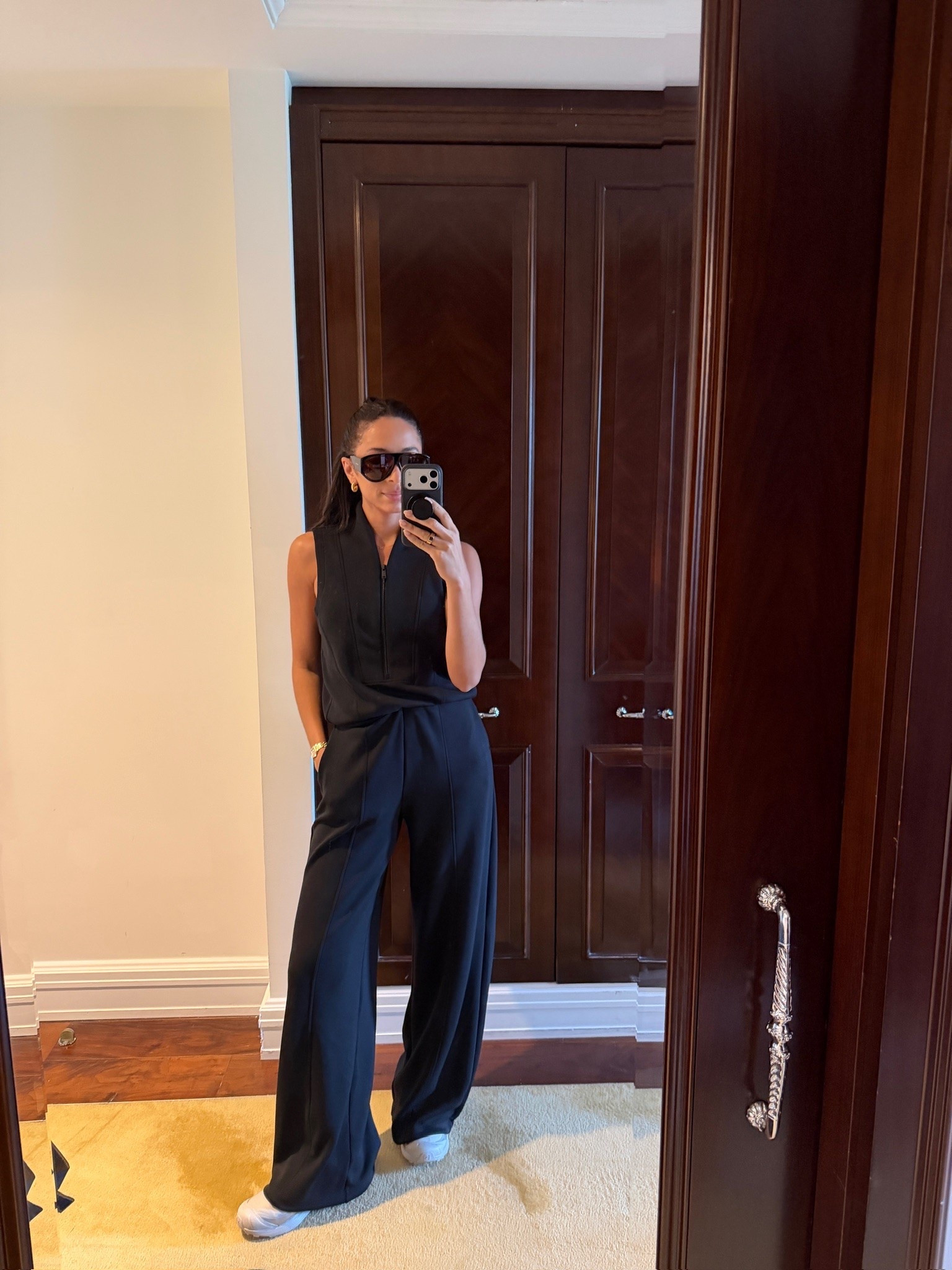 What I wore recently: Use code NENAXSPANX to save 15% off your first spanx order! 🖤 This jumpsuit is so chic, polished, and the fabric is made with the most buttery soft material! The easisst travel outfit even in the summer - Wearing size S tall jumpsuit 

spanx outfit, summer outfit, errands outfit, loungewear, casual outfit, travel outfit, airport outfit, work from home outfit, mom outfit, postpartum outfit

#LTKSeasonal #LTKTravel
