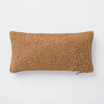 Oversized Boucle Lumbar Throw Pillow with Exposed Zipper Brown - Threshold™ designed with S... | Target