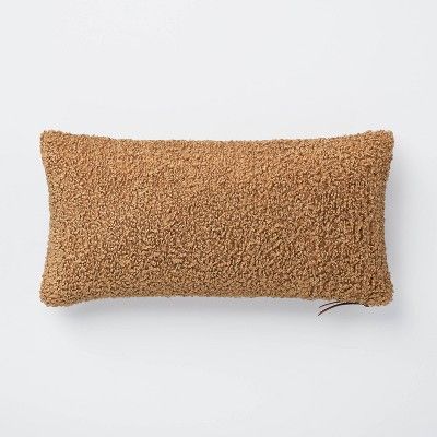 Oversized Boucle Lumbar Throw Pillow with Exposed Zipper Brown - Threshold&#8482; designed with S... | Target
