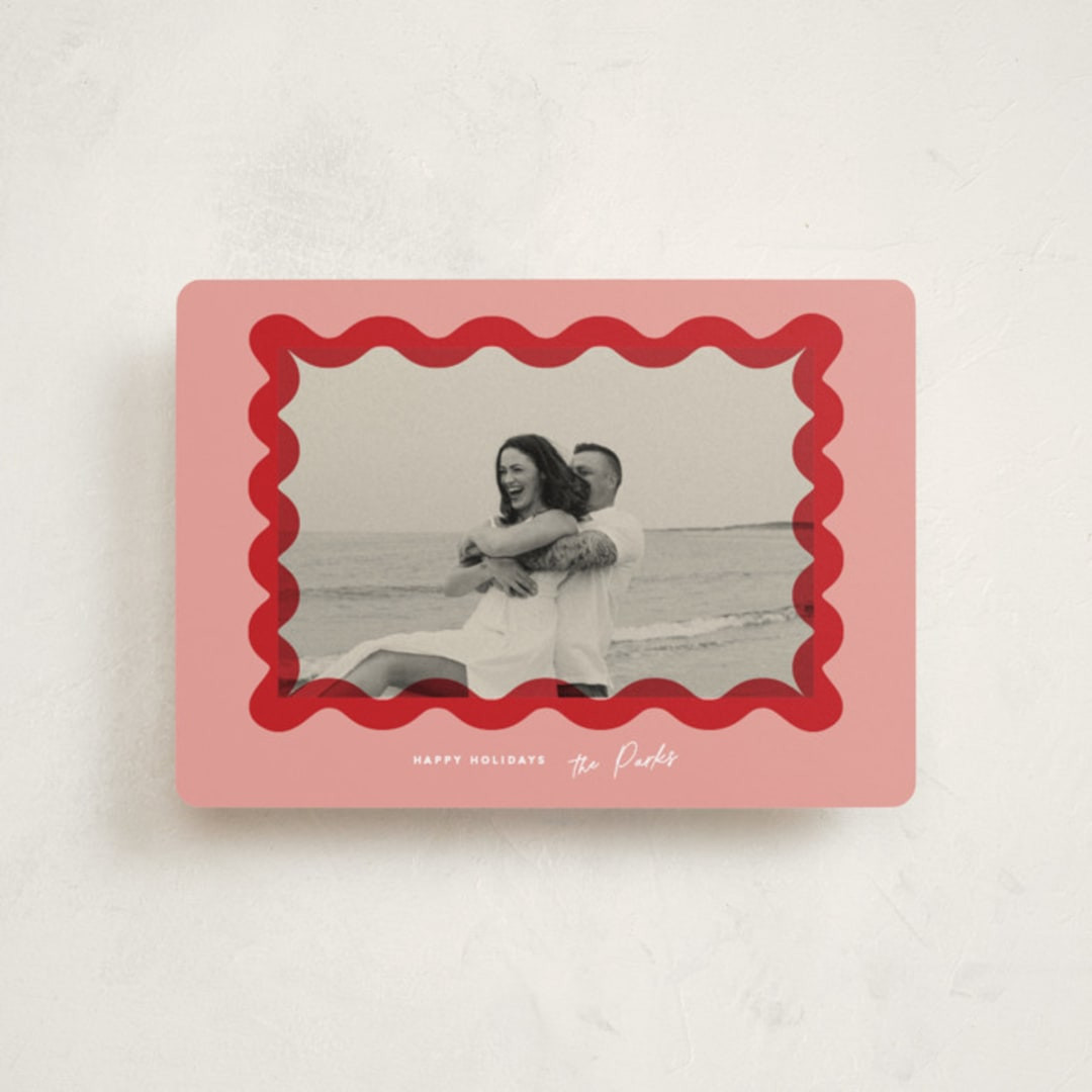 "Squiggle overlay" - Customizable Holiday Petite Cards in Yellow by Creo Study. | Minted