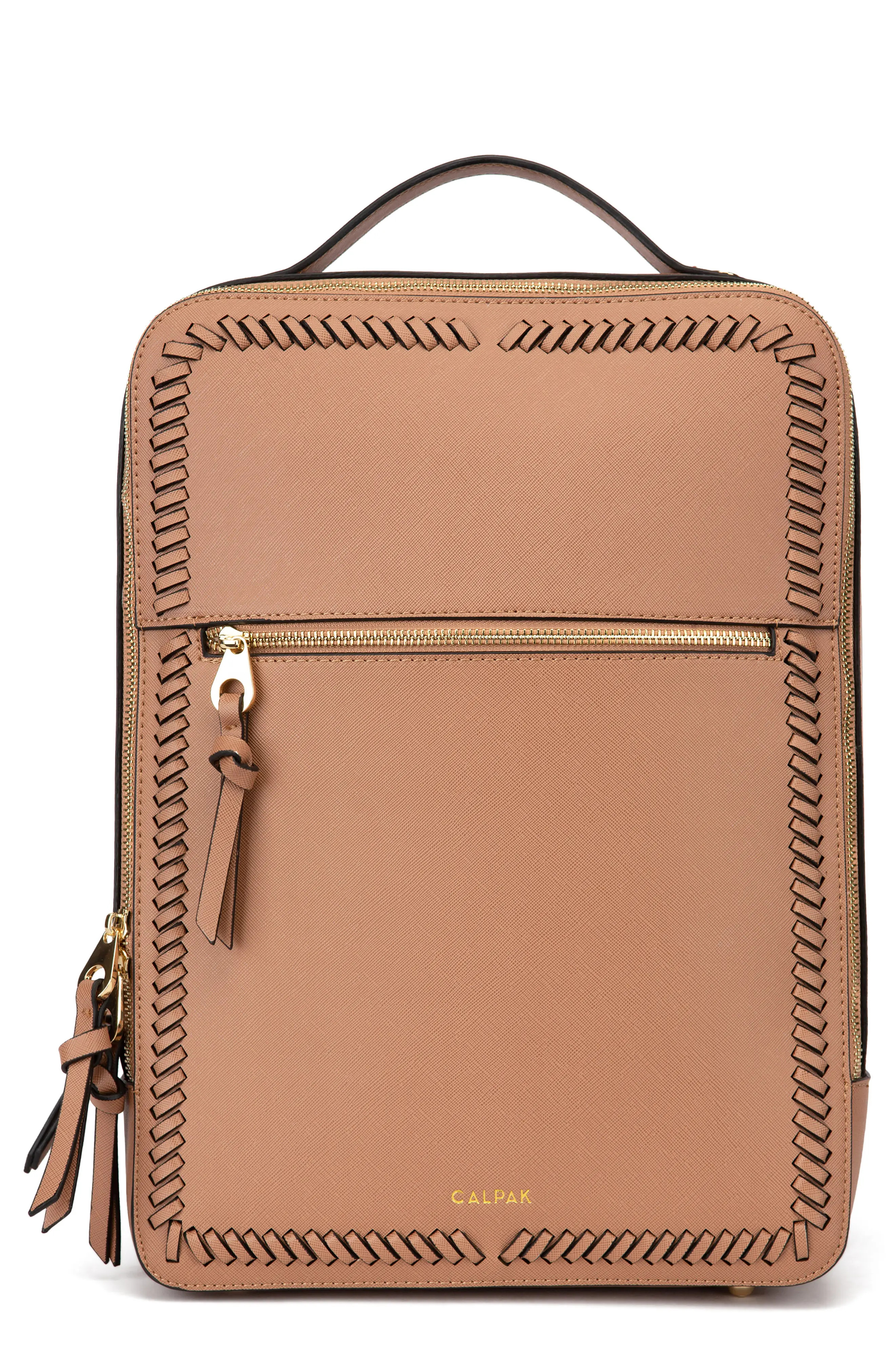CALPAK Kaya Faux Leather Laptop Backpack in Caramel at Nordstrom | Nordstrom