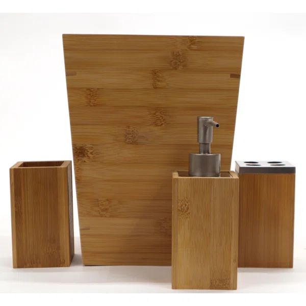 Mcgonigal Bamboo 4 Piece Bathroom Accessory Set | Wayfair North America