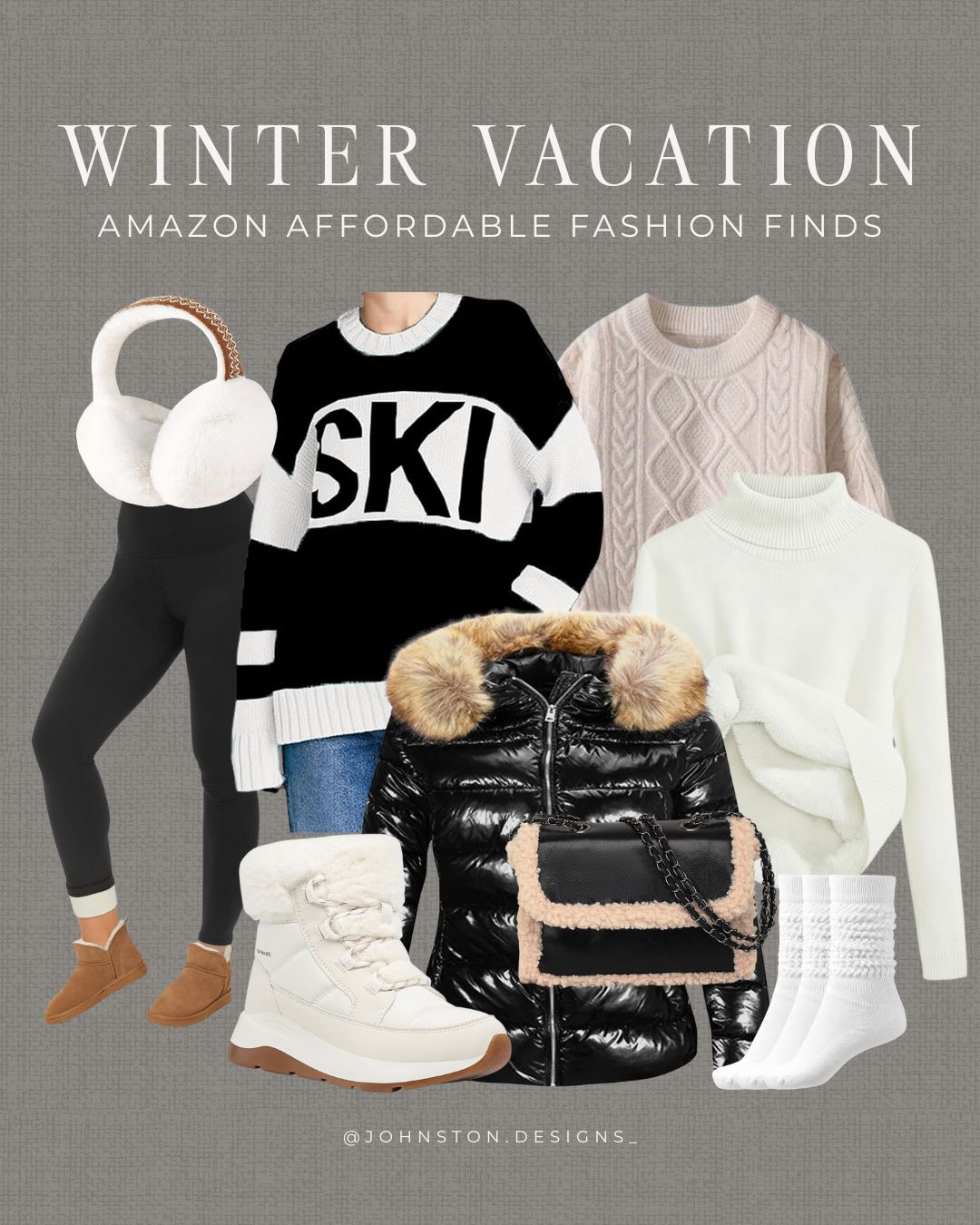 Get ready for your winter vacation with these cozy Amazon finds! From fluffy earmuffs to thermal leggings, stay warm and stylish. Winter style, Amazon fashion finds, style inspo, ski trip. 

 #LTKHoliday #LTKFindsUnder100 #LTKTravel
