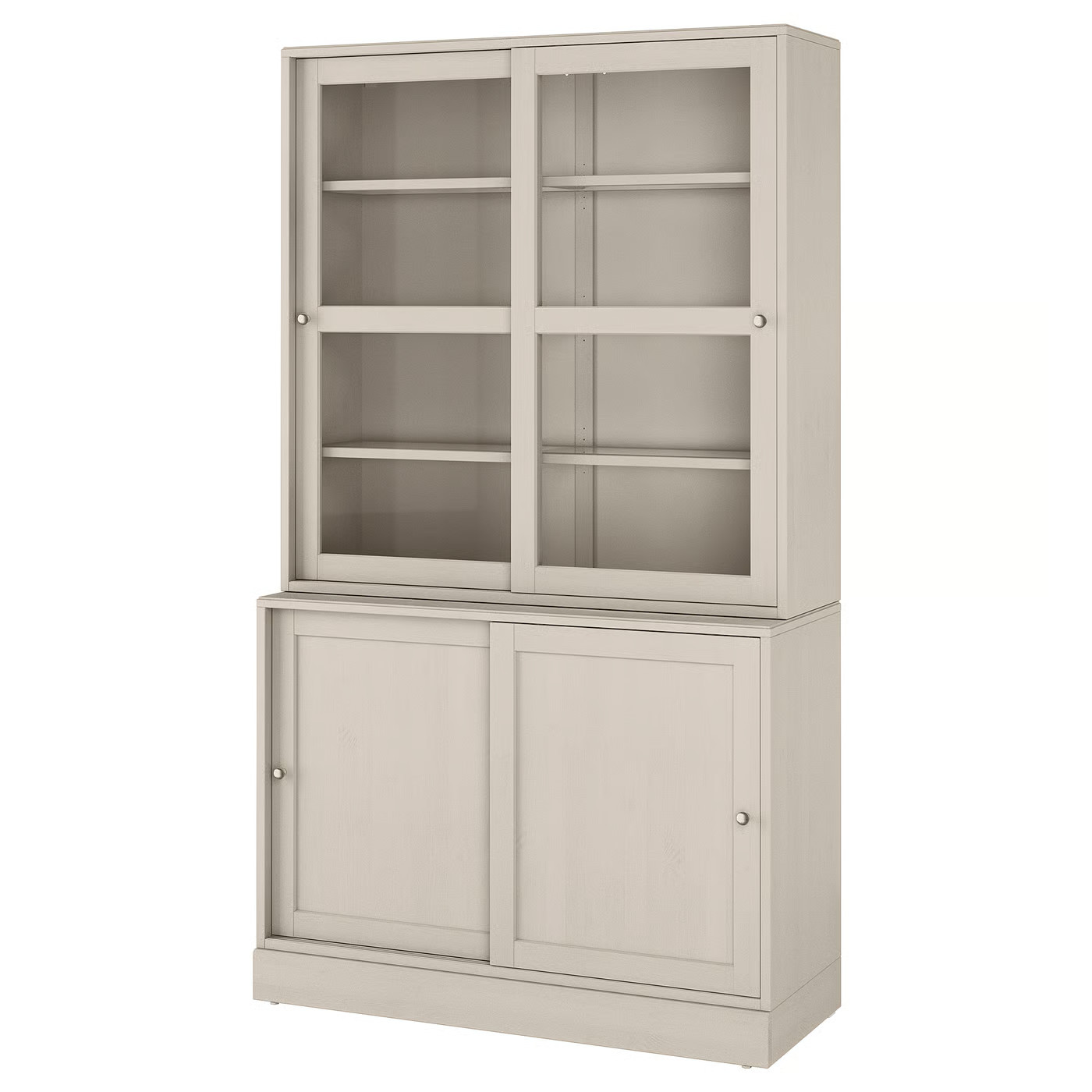 HAVSTA Storage with sliding glass doors, gray-beige, 47 5/8x18 1/2x83 1/2 " | IKEA US