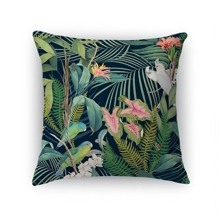 TROPICAL JUNGLE NAVY Accent Pillow By Marina Gutierrez - Overstock - 31734359 | Bed Bath & Beyond
