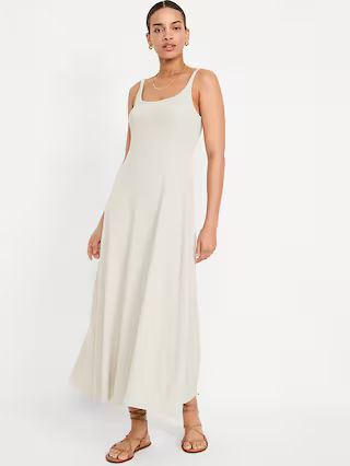 Fit & Flare Rib-Knit Maxi Dress | Old Navy (US)