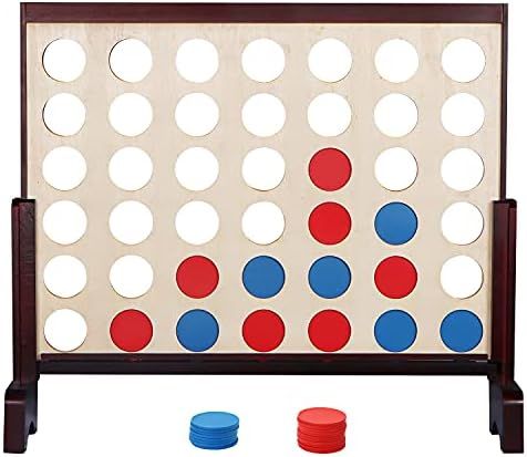 Joyin Giant Wooden 4 in a Row Game, 4-to-Score Giant Game with Coins & Portable Carry Case, Overs... | Amazon (US)