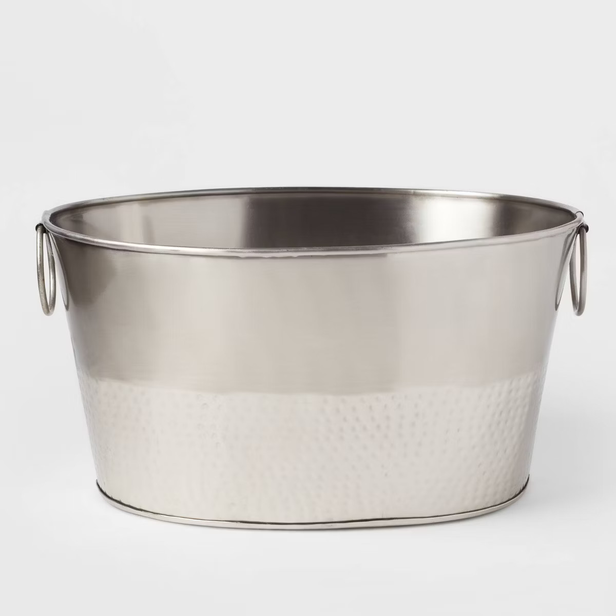 23.5L Stainless Steel Hammered Metal Oval Beverage Tub - Threshold™ | Target