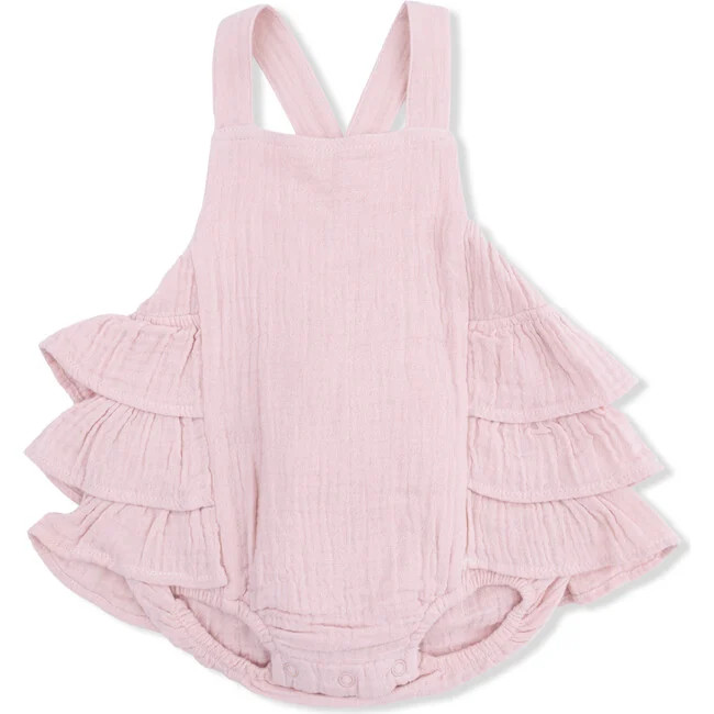 Solid Muslin Lotus - Ruffle Sunsuit | Maisonette