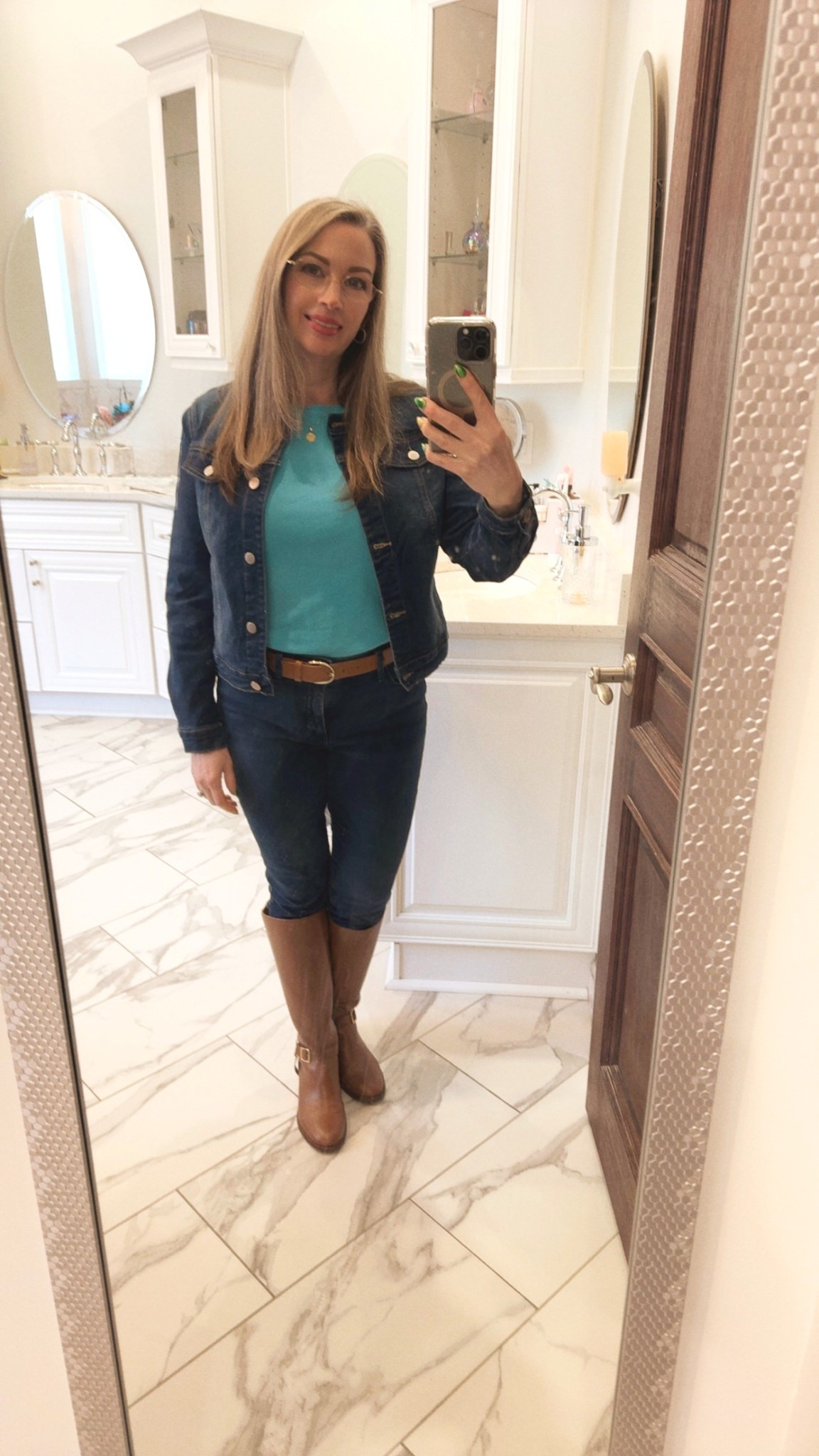 My go-to look is a pair of jeans paired with a denim jacket and boots. You can easily dress it up with a blouse or keep it laid-back just like the T-shirt here. I’ve gotten so many wears out of these pieces. I’m really thankful I picked them up when I did.

#LTKootd #LTKmomlife #LTKOver40