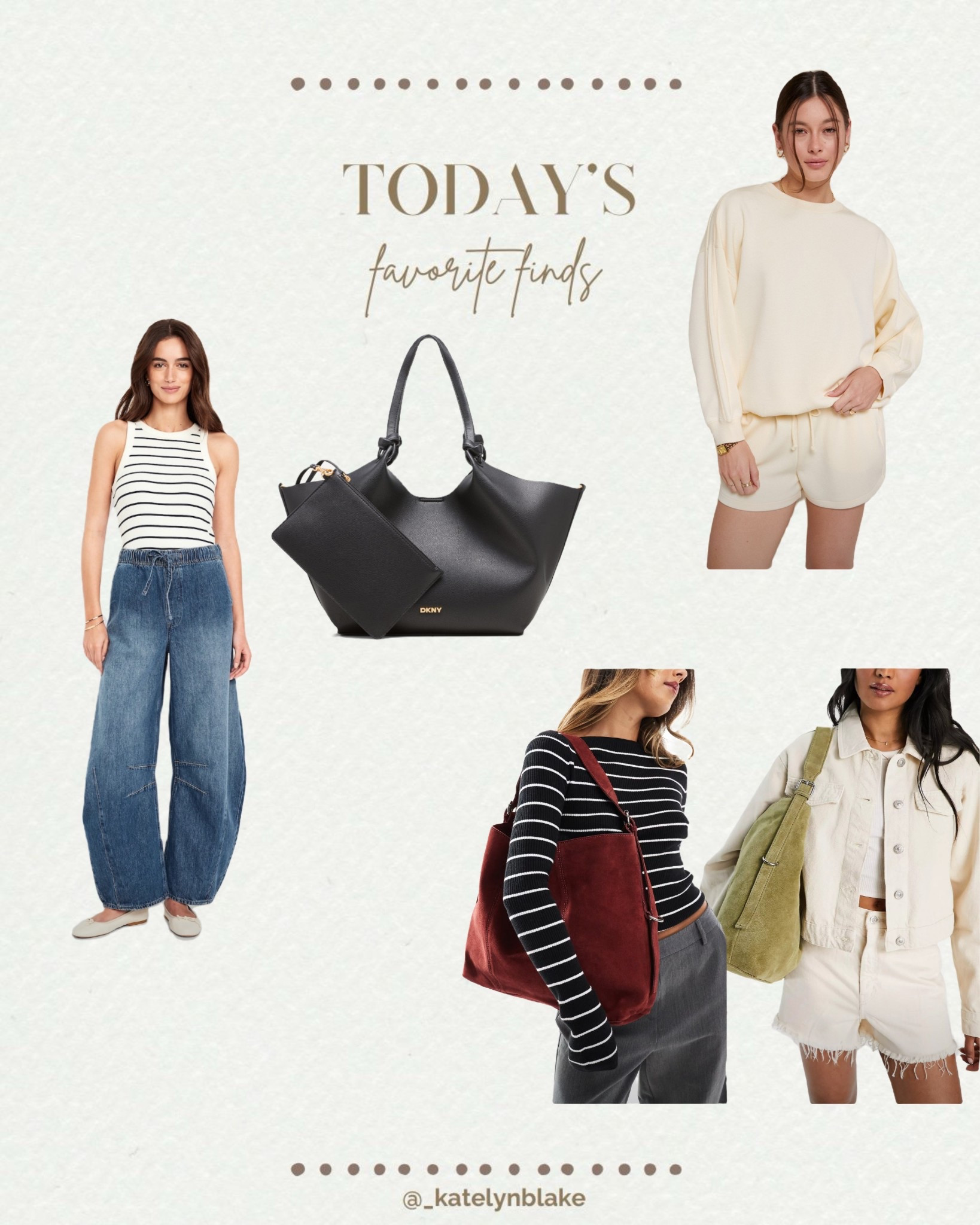 5/7 favorite finds! 
barrel jeans, drawstring pants, suede bag, hobo bag, tote bag, matching set, sweat set, commuter tote, 

#LTKWorkwear #LTKFindsUnder100 #LTKItBag