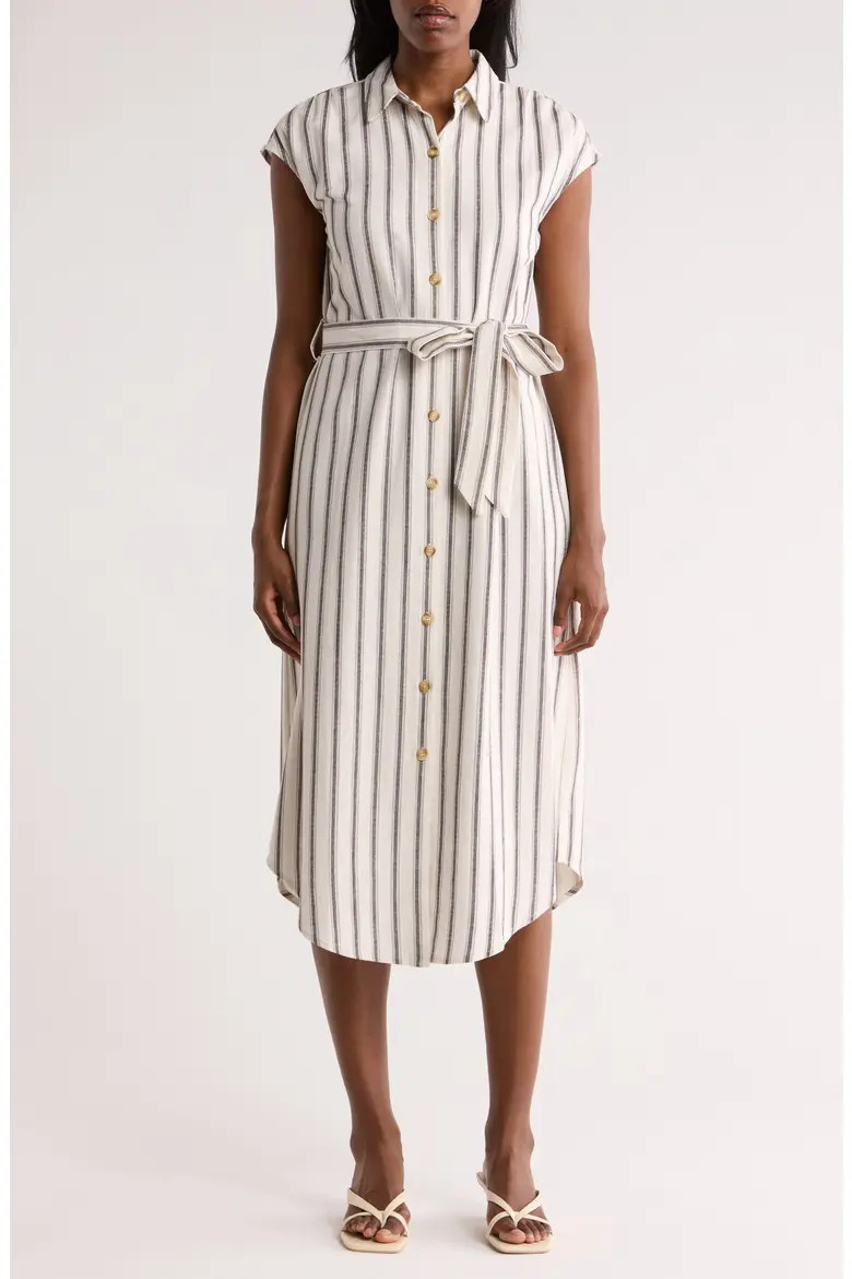Stripe Cap Sleeve Shirtdress (Women) | Nordstromrack | Nordstrom Rack