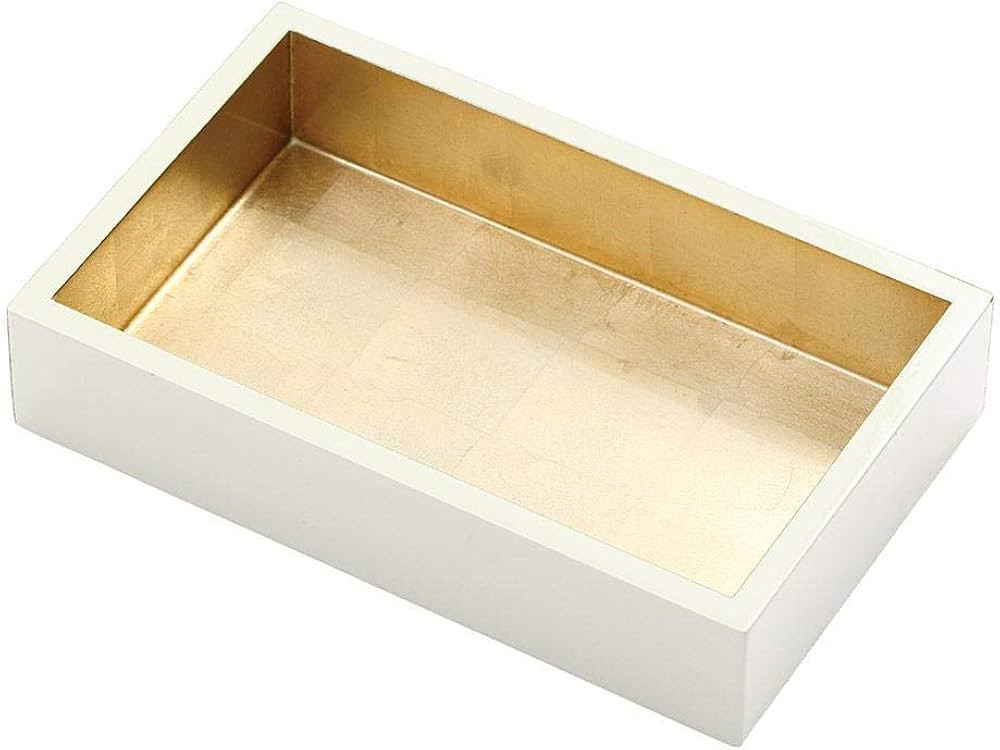 Caspari Lacquer Guest Towel Napkin Holder Ivory & Gold, 1 Each | Amazon (US)