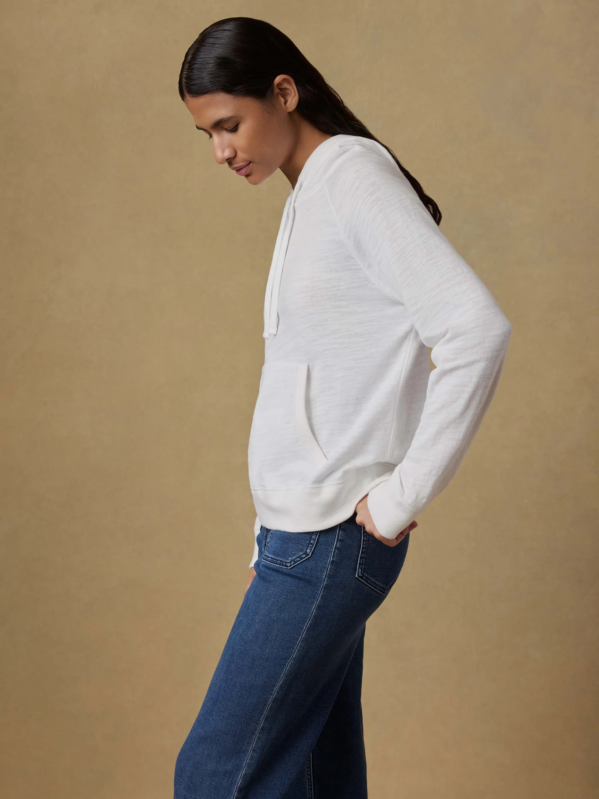 Sunwashed Organic Hoodie - White | Faherty