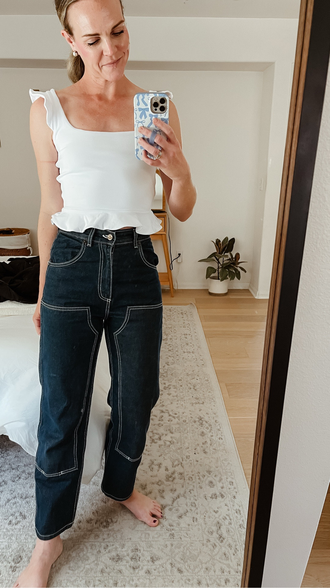 This cute little white top was right up my alley and it’s well-made given its price point in a nice thick jersey material. Sadly the reviews said to size up and the medium is just too big in the bust and shoulders for me. It has since sold out but I would keep an eye out for returns/restocks. 