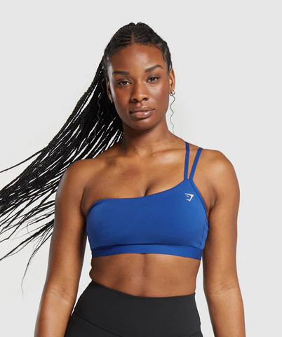 Gymshark One Shoulder Sports Bra - Wave Blue | Gymshark (Global)