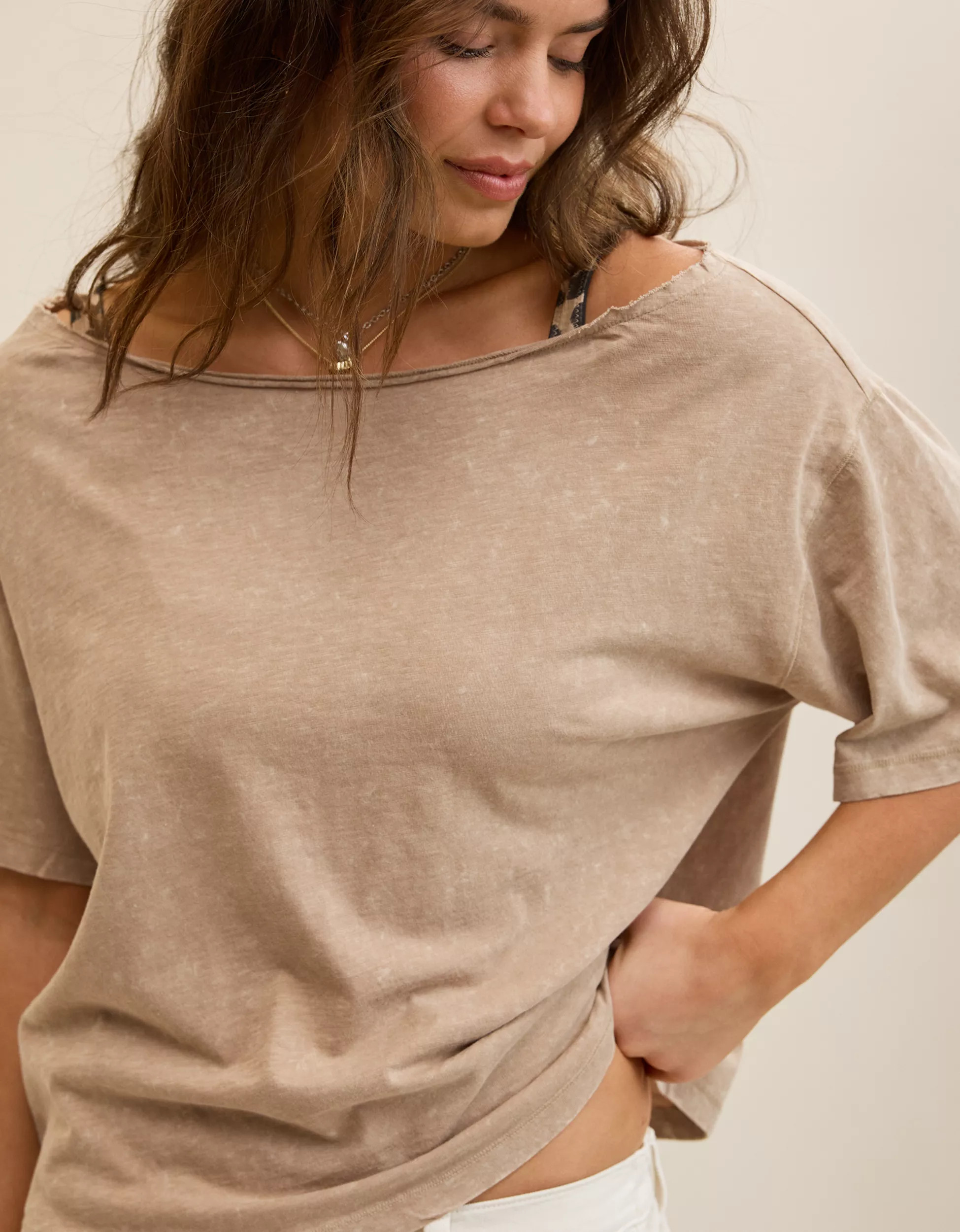 Aerie Off-The-Shoulder Relaxed Tee | Aerie