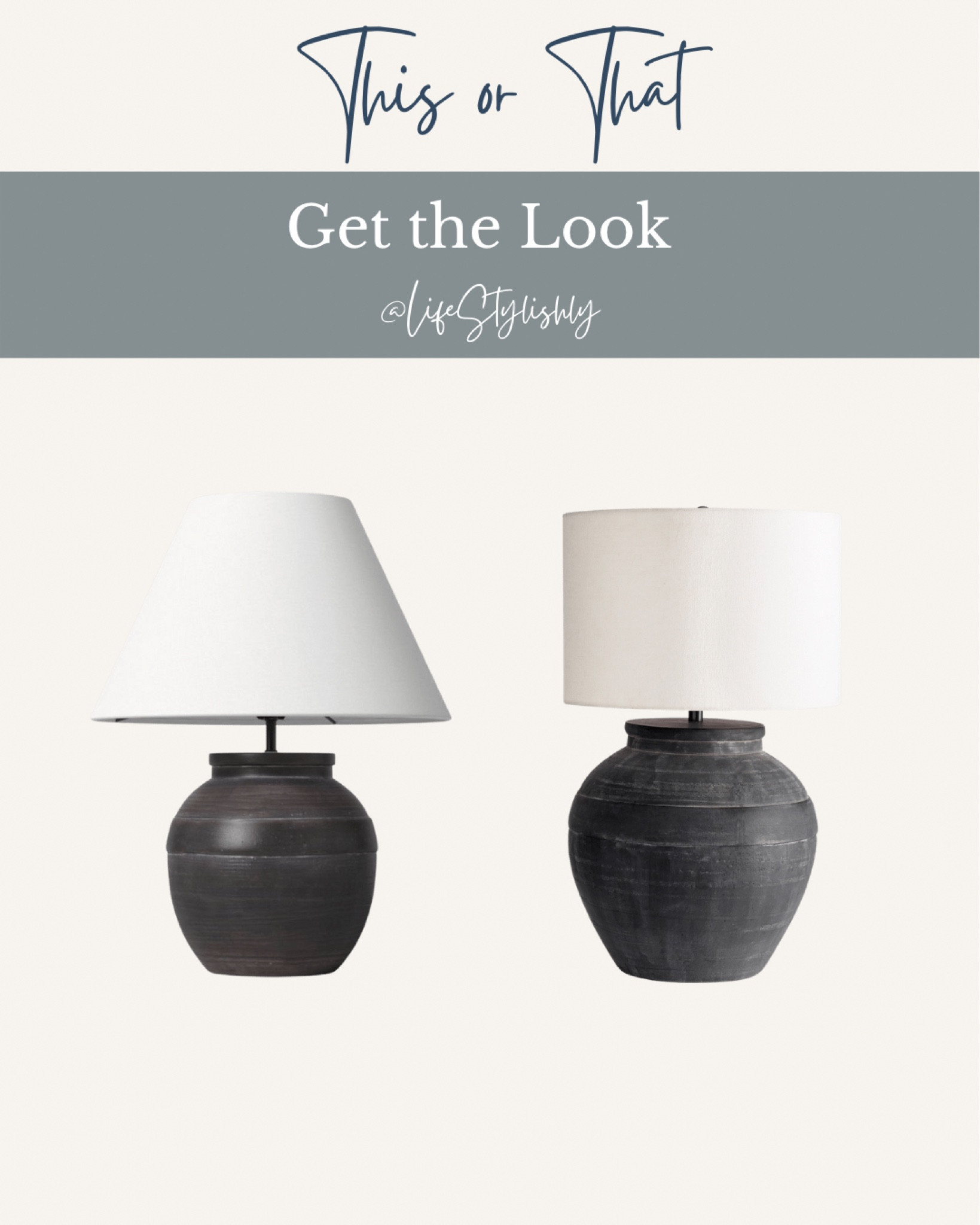 This or that black ceramic table lamps, pottery barn and Target 

#LTKstyletip #LTKhome