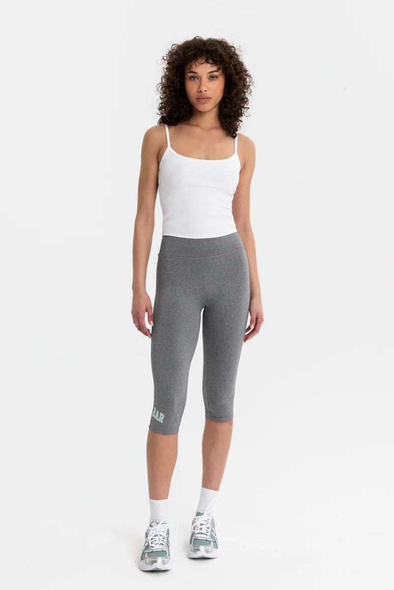 VARSITY CAPRI DARK HEATHER GREY/MINT | The Bar