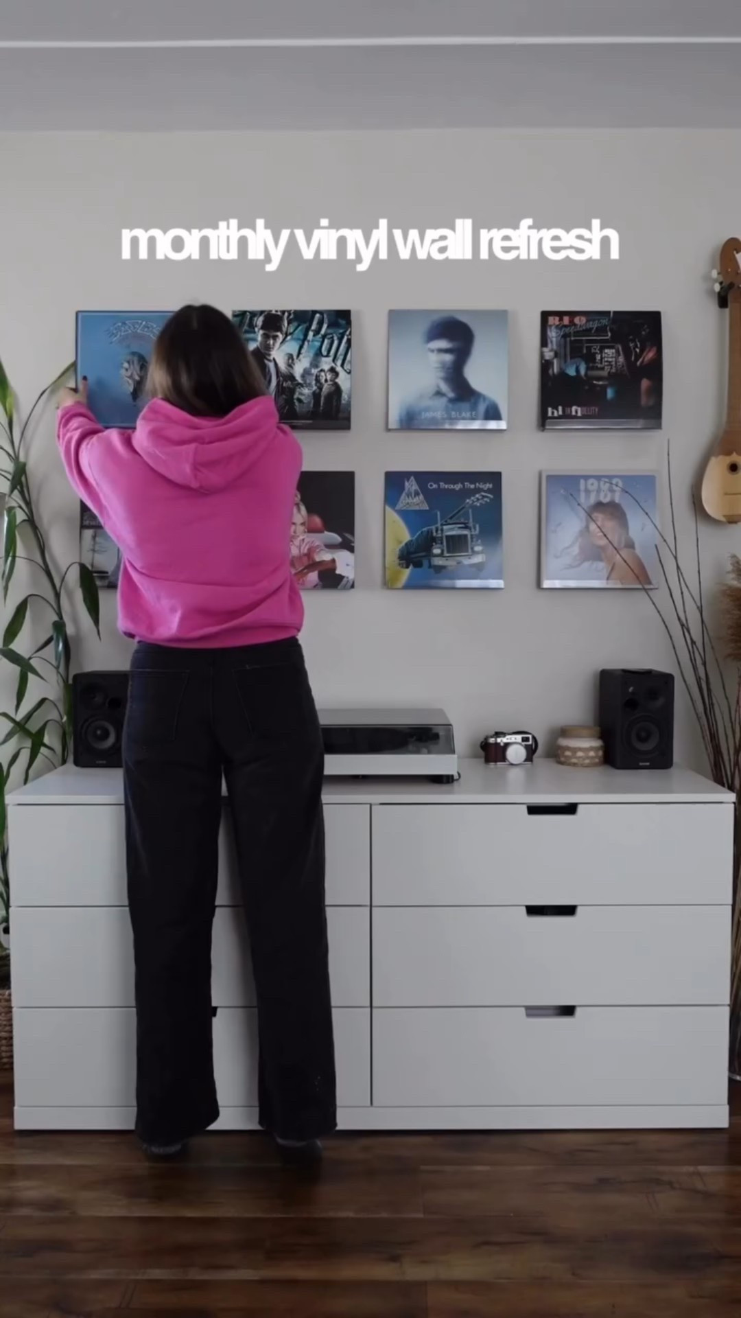 monthly vinyl wall refresh 💿✨ couldn’t decide if february screams more red or pink, so we just did both ❤️🩷 ever since we set up our vinyl wall, I thought it would be so fun to change out the records every month to add a fun new pop of color to the wall 🫶

putting this together definitely showed me that I need to get myself some more pink records! but I did bring out the lover pink vinyl which is gonna be my soundtrack for love month 💘   (also don’t come at me for having 2 t swift records up here!!!)

this months rotation:  ✧ taylor swift – lover [2019] 
✧ green day – american idiot [2004] 
✧ taylor swift – red (taylor’s version) [2021] 
✧ cory wong – wong’s cafe [2022] 
✧ azra – sunčana strana ulice [1981] 
✧ meat loaf – bat out of hell [1977] 
✧ the fearless flyers – the fearless flyers [2018] 
✧ miley cyrus – plastic hearts [2020]

#LTKhome #LTKcanada