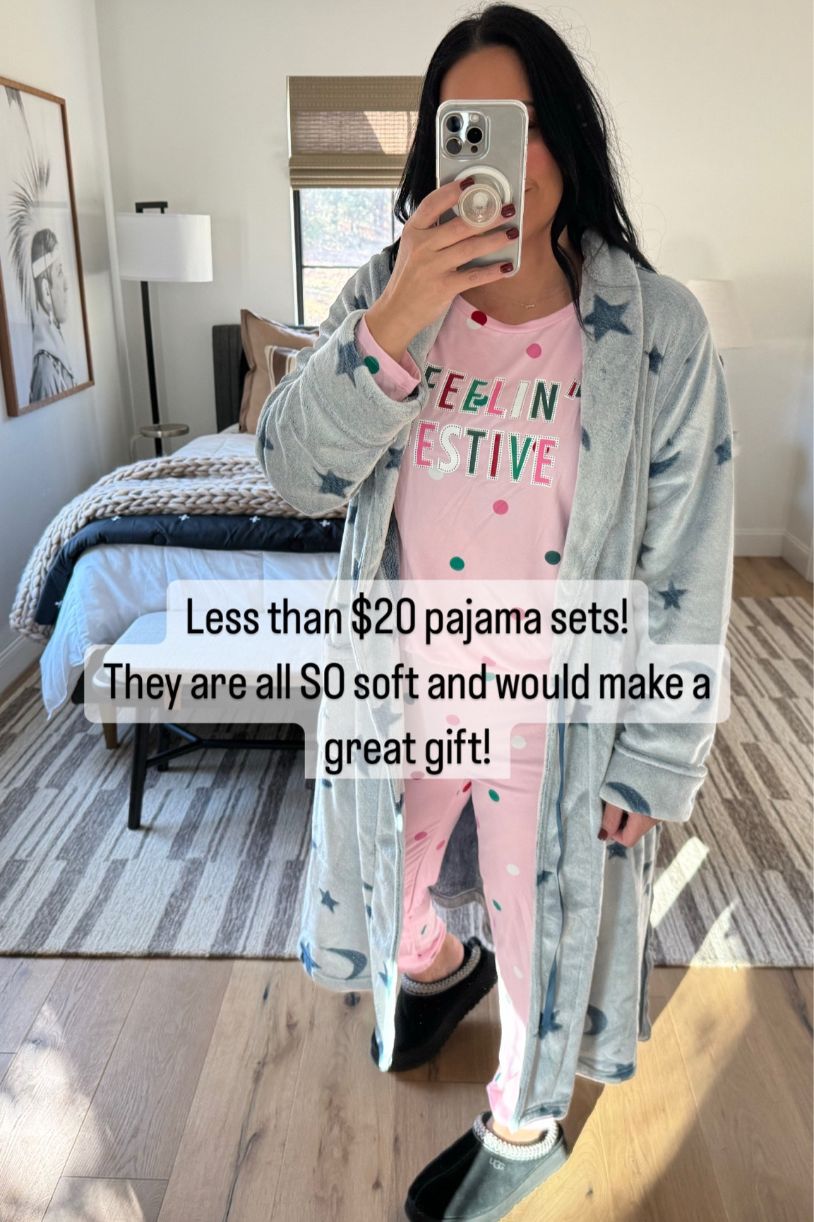 Wearing a size medium in the pajama set (it’s less than $13) and a size XL in the robe (less than $25). Both are crazy soft! #walmartfashion @walmartfashion #walmartfashion 

#LTKGiftGuide #LTKover40 #LTKmidsize