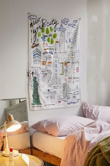 Landmark Souvenir Embroidered Tapestry | Urban Outfitters (US and RoW)
