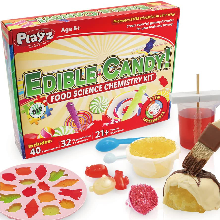 Playz Edible Candy Making Kit for Kids - Science Kits for Kids Age 8-12 Years Old - Food Science Che | Amazon (US)