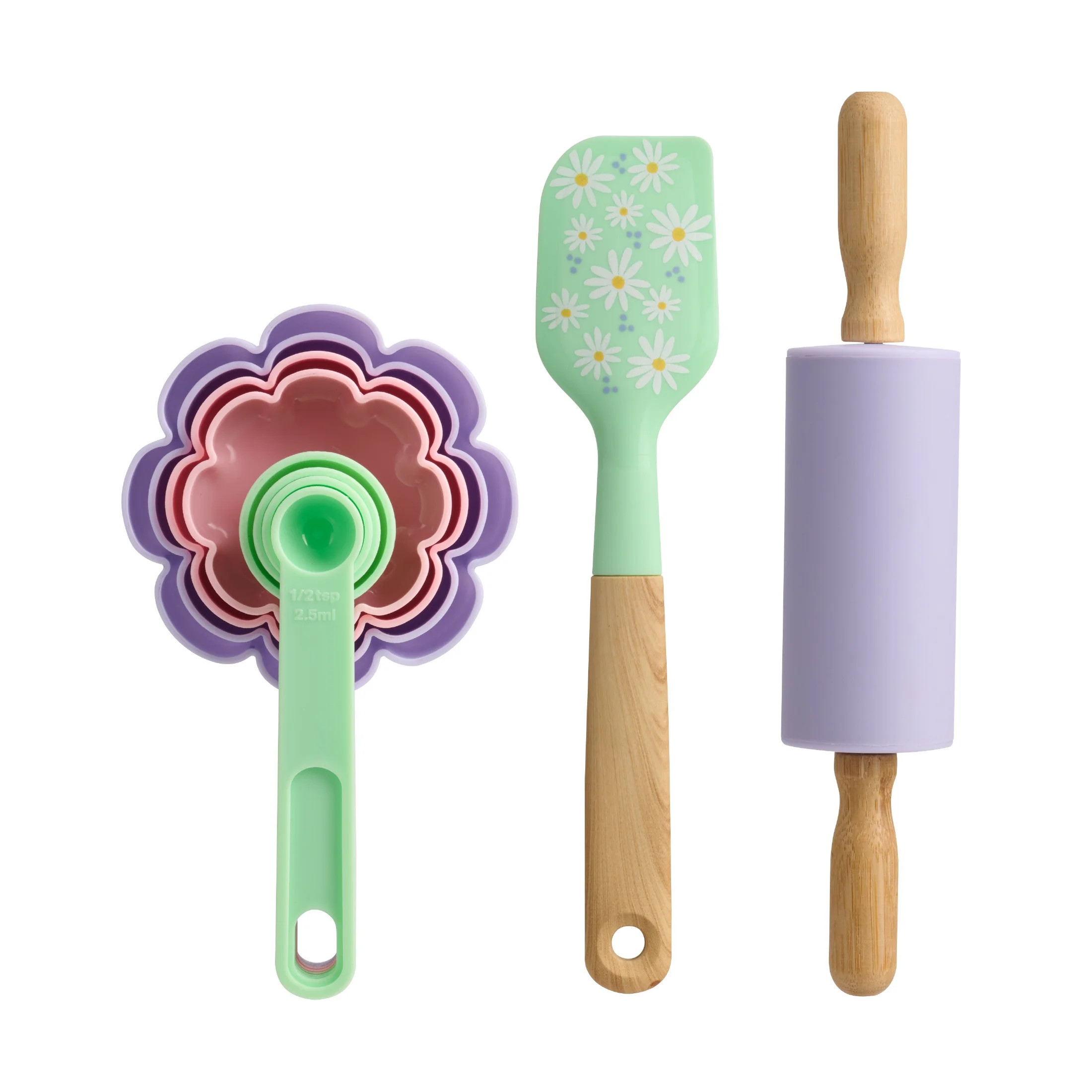 Way To Celebrate 10-Piece Baking Tool Set, Green, Pink, and Purple | Walmart (US)