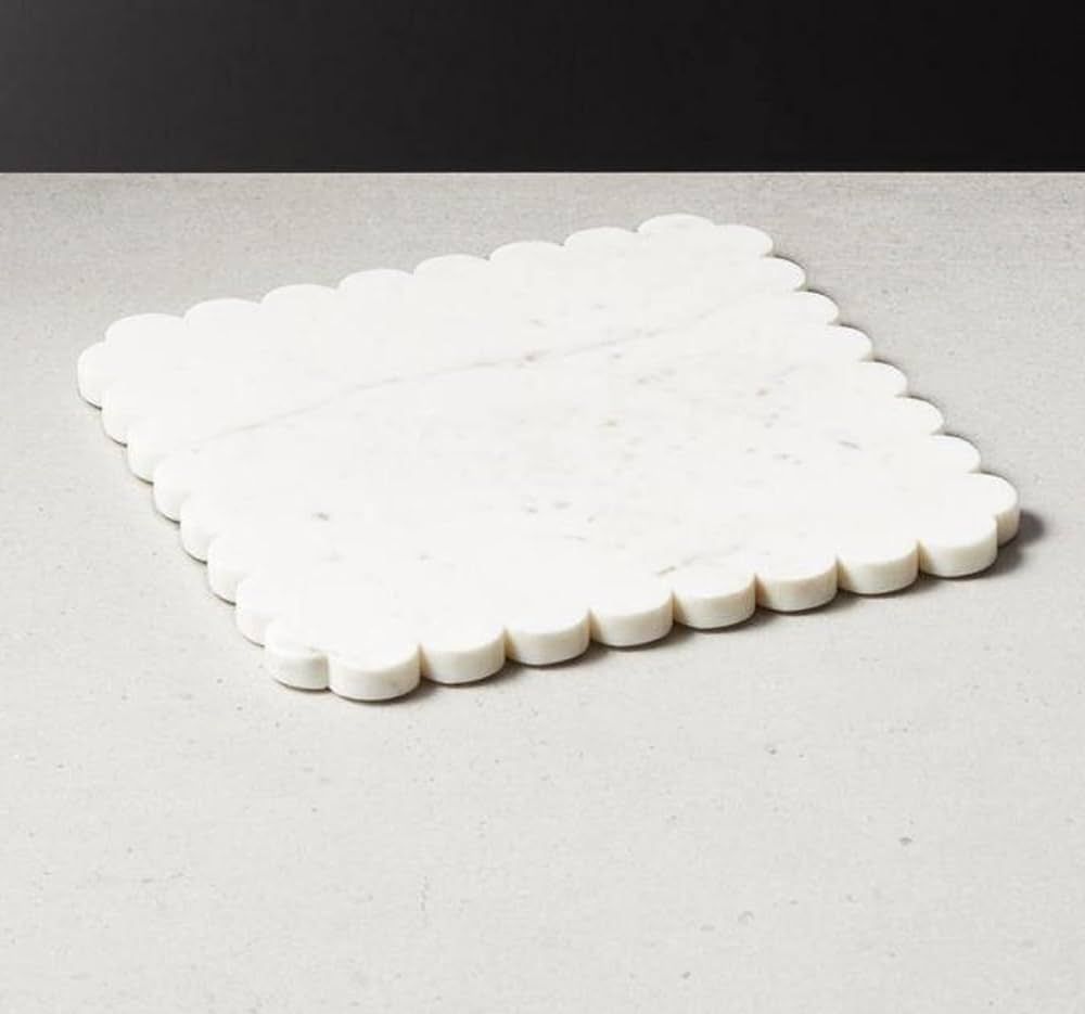 White Marble Scalloped Serving Board Marble Cheese Board Marble Chopping Board Fluted Plate Marbl... | Amazon (US)