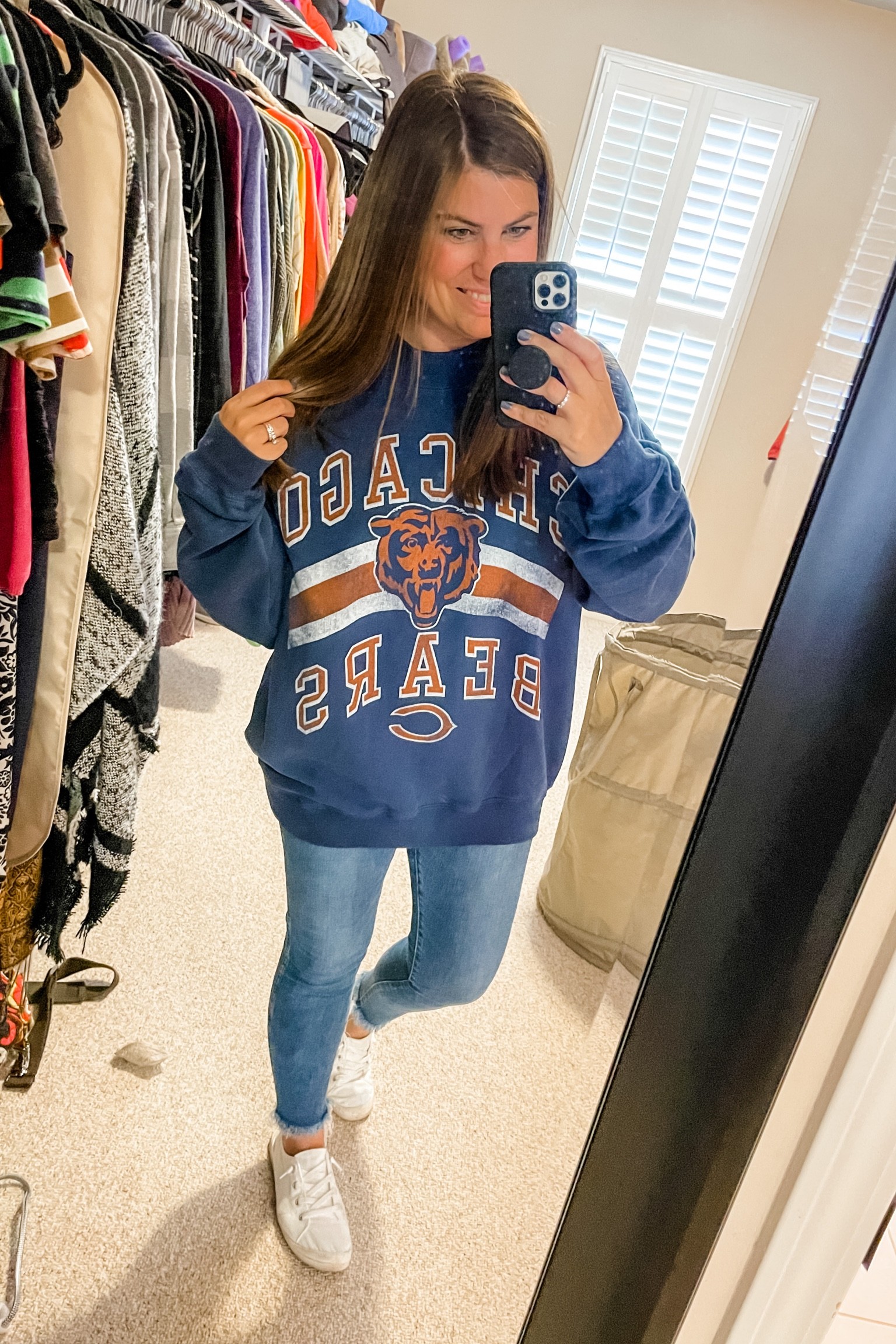 Wearing my true size (Medium) in this VERY oversized crewneck! Sized down in the jeans because they’re stretchy  

#LTKunder50 #LTKSeasonal #LTKunder100
