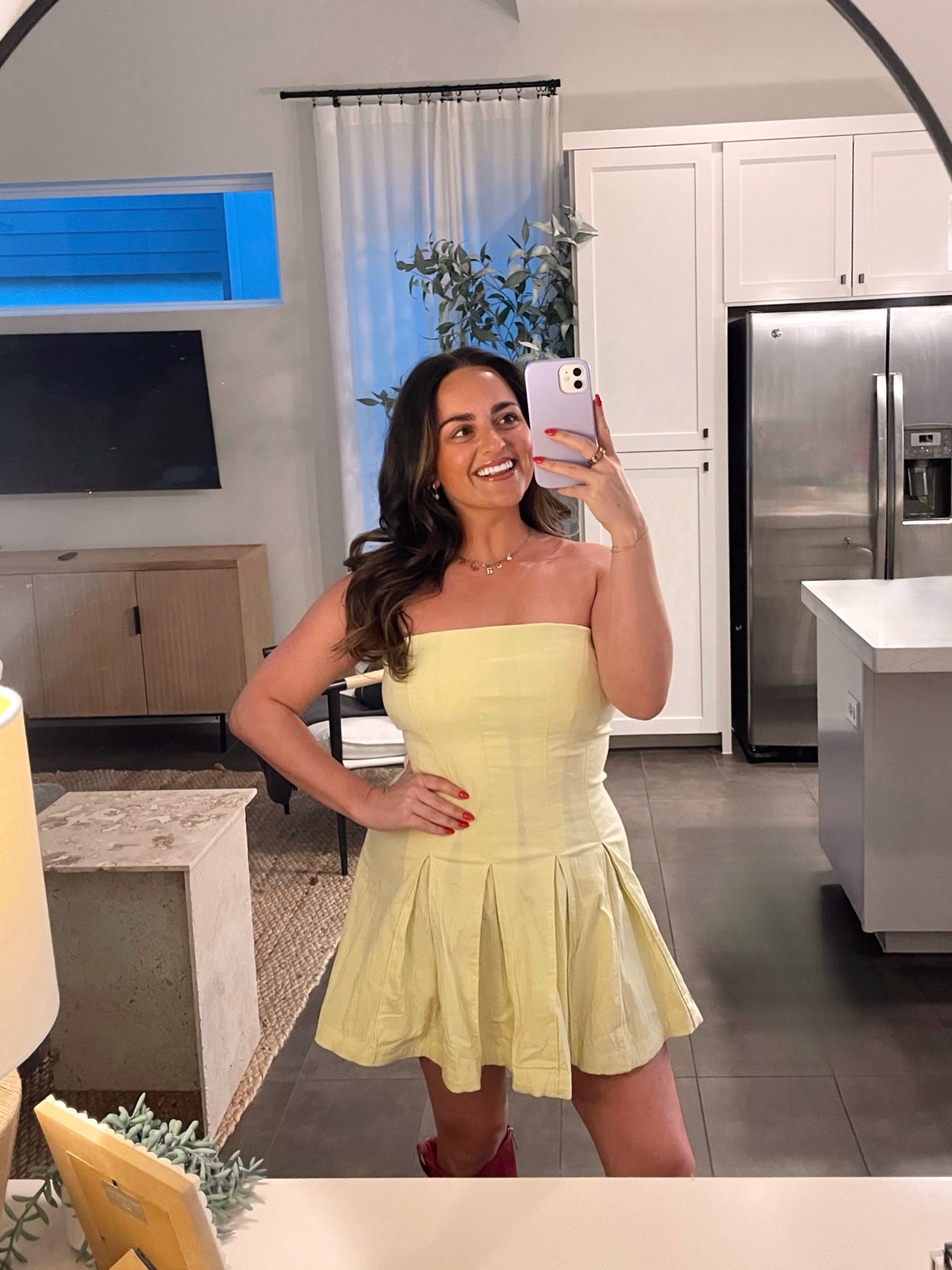 Love this yellow dress for summer! SO stretchy!!! 

#LTKstyletip #LTKfindsunder100