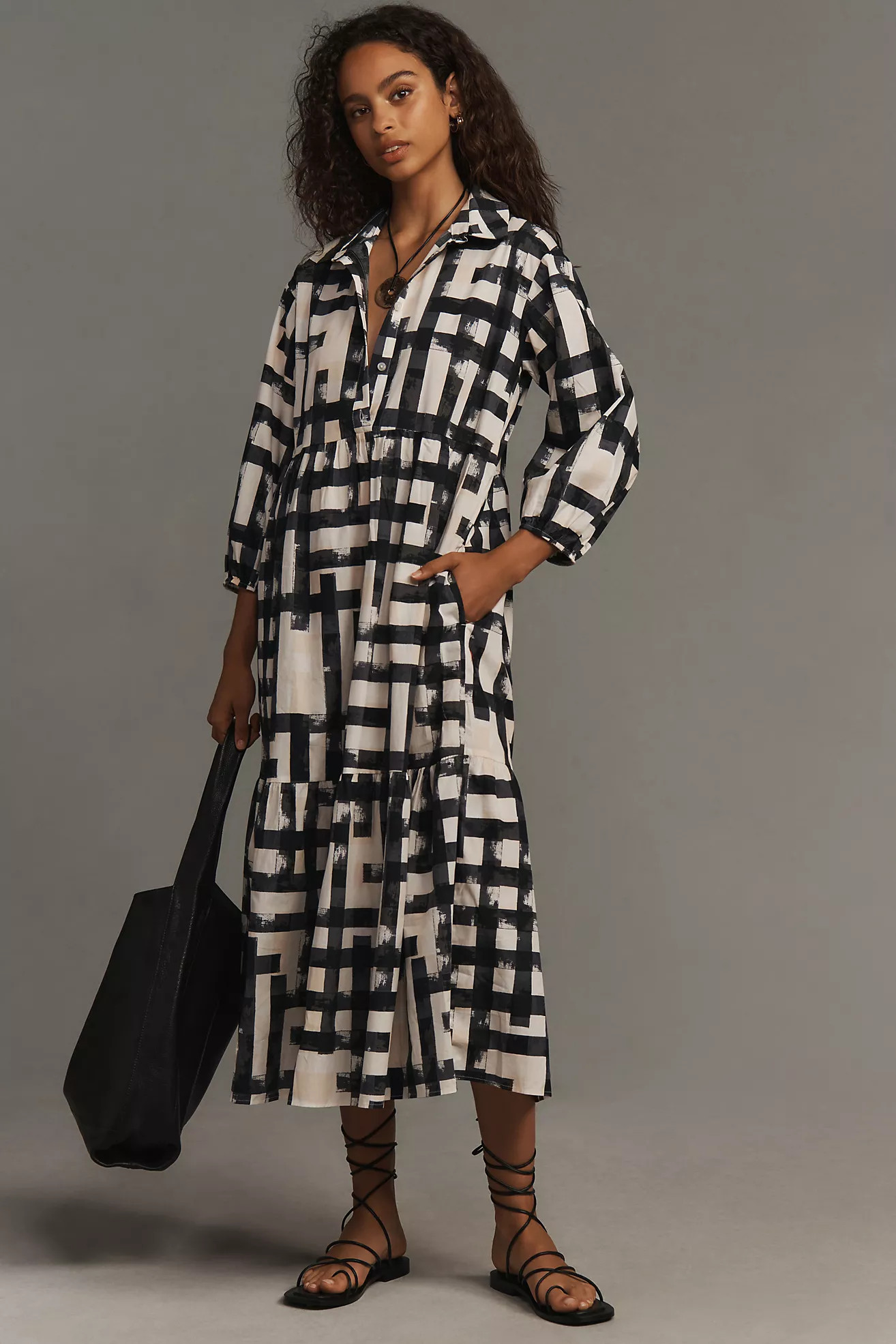 The Bettina Tiered Shirt Dress by Maeve | Anthropologie (US)
