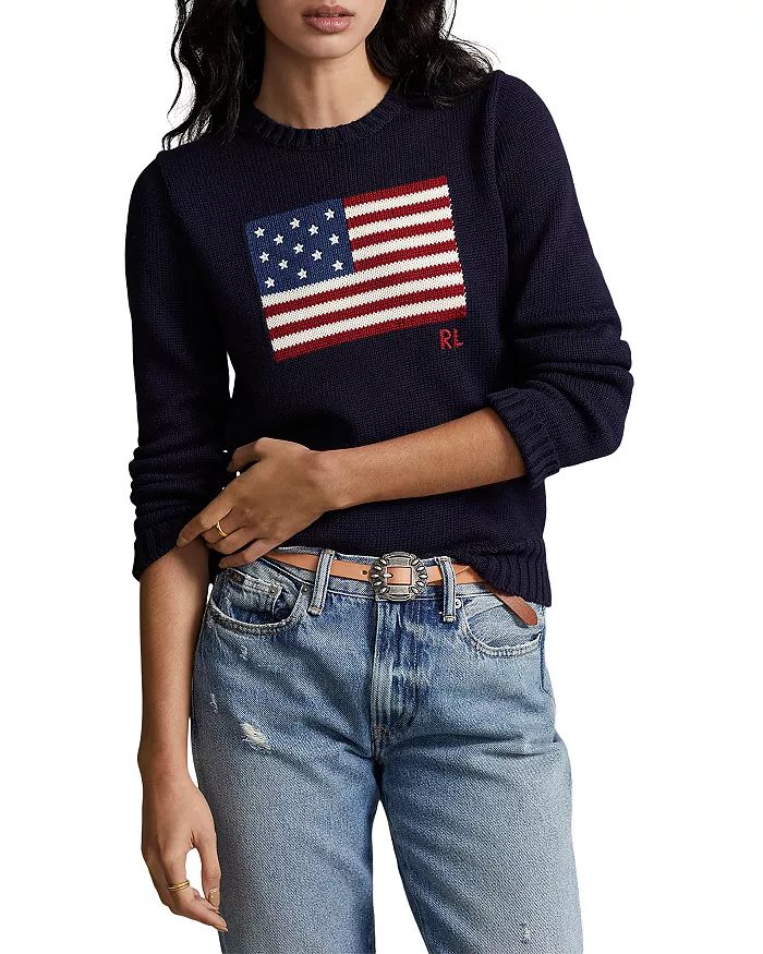 Ralph Lauren American Flag Cotton Crewneck Sweater Women - Bloomingdale's | Bloomingdale's (US)