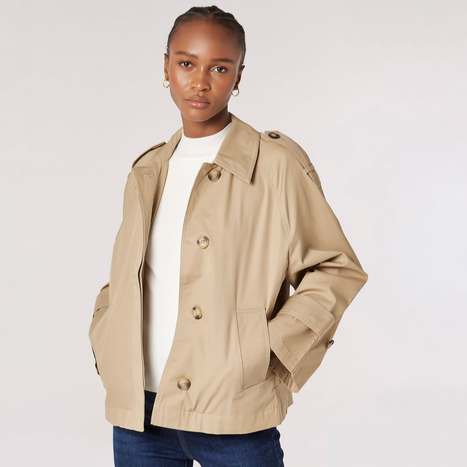 Apricot Short Trench Coat | QVC UK