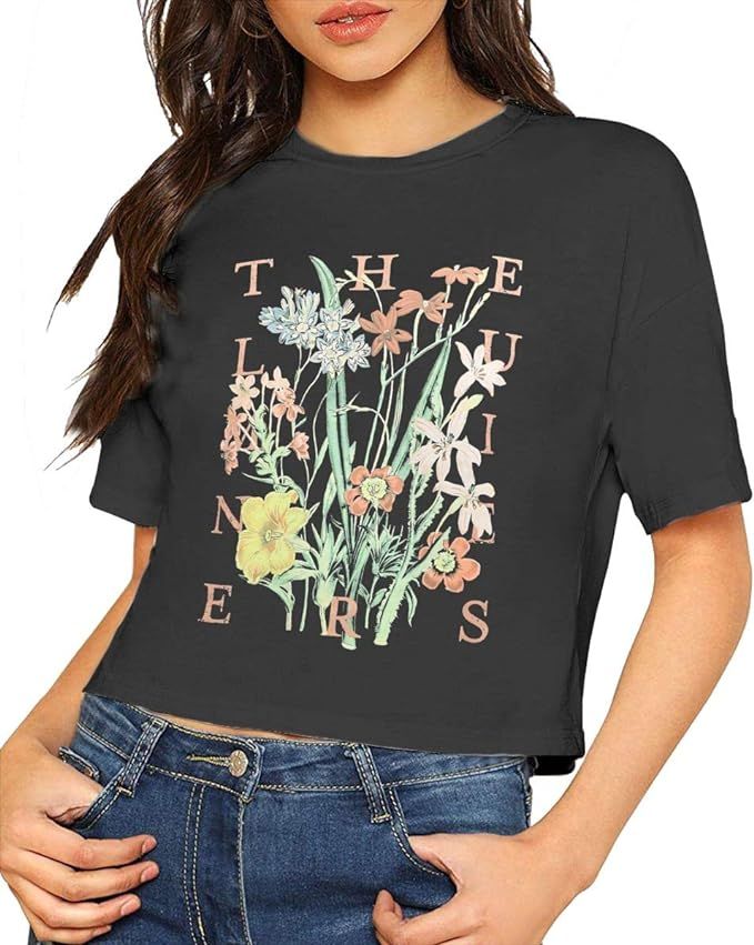 The Lumineers Shirt Womens Crop Top Blouse Dew Navel T Shirt Slub Cotton Short Sleeve Tops | Amazon (US)