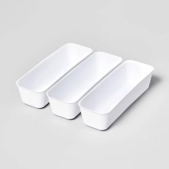 3pk Long Storage Trays White - Room Essentials™ | Target
