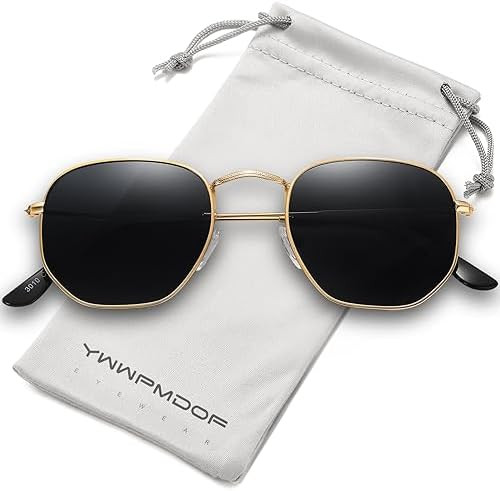 Polarized Sunglasses for Womens Men Trendy Square Hexagonal Flat Mirrored Sun Glasses UV Protecti... | Amazon (US)