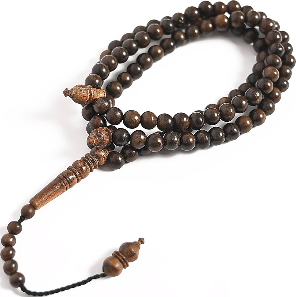 Nusantara Shop White Oud Wood Tasbih 99 8mm Aetoxylon - Islamic Prayer Beads for Tasbeeh, Dhikr, ... | Amazon (US)