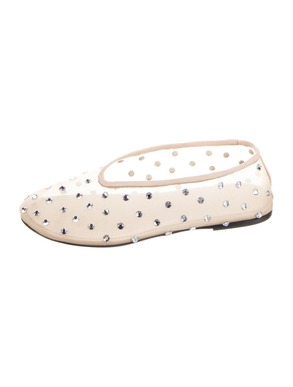Lace Crystal Embellishments Ballet Flats | The RealReal