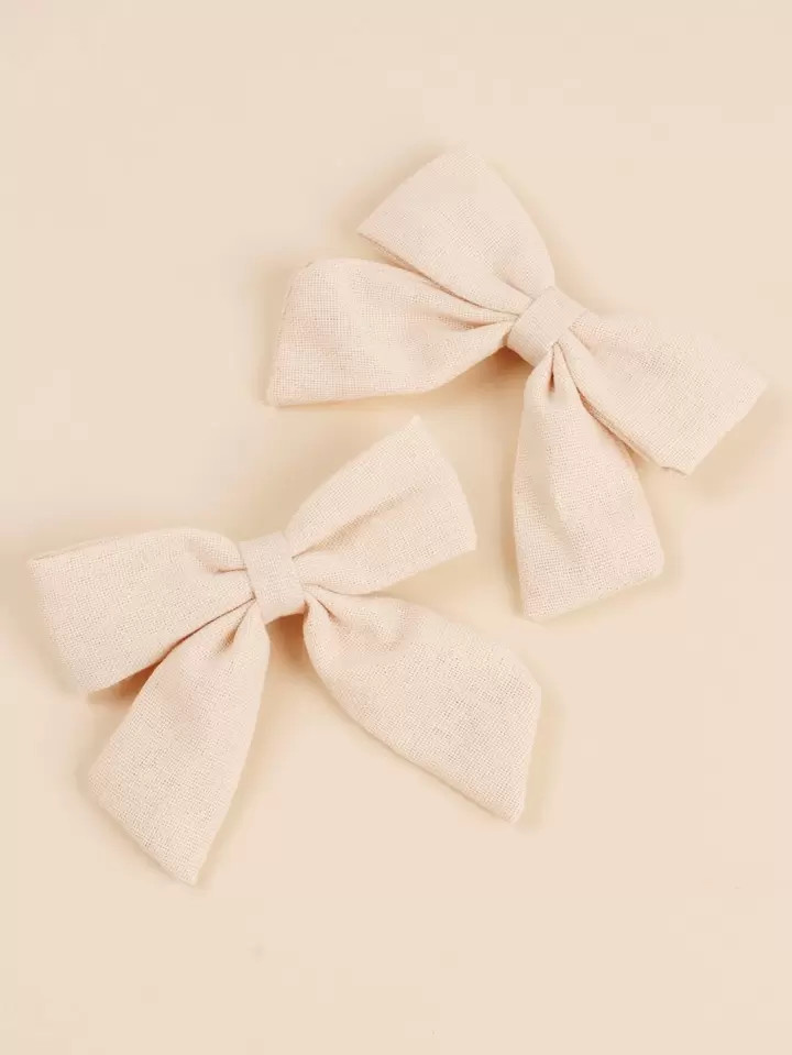 2pcs Toddler Girls Bow Decor Hair Clip | SHEIN