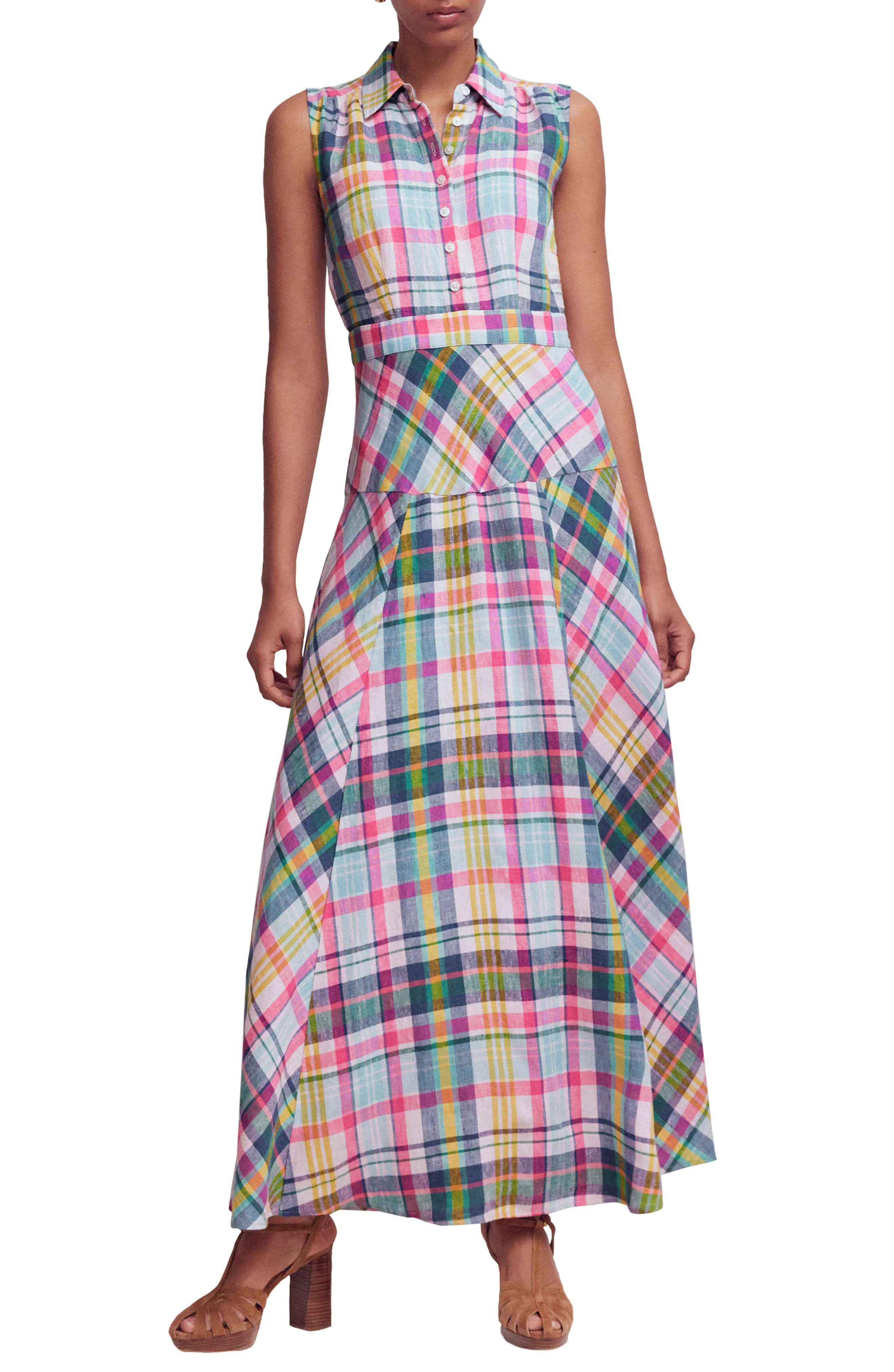 Boden Erma Madras Linen Maxi Dress (Women) | Nordstrom | Nordstrom