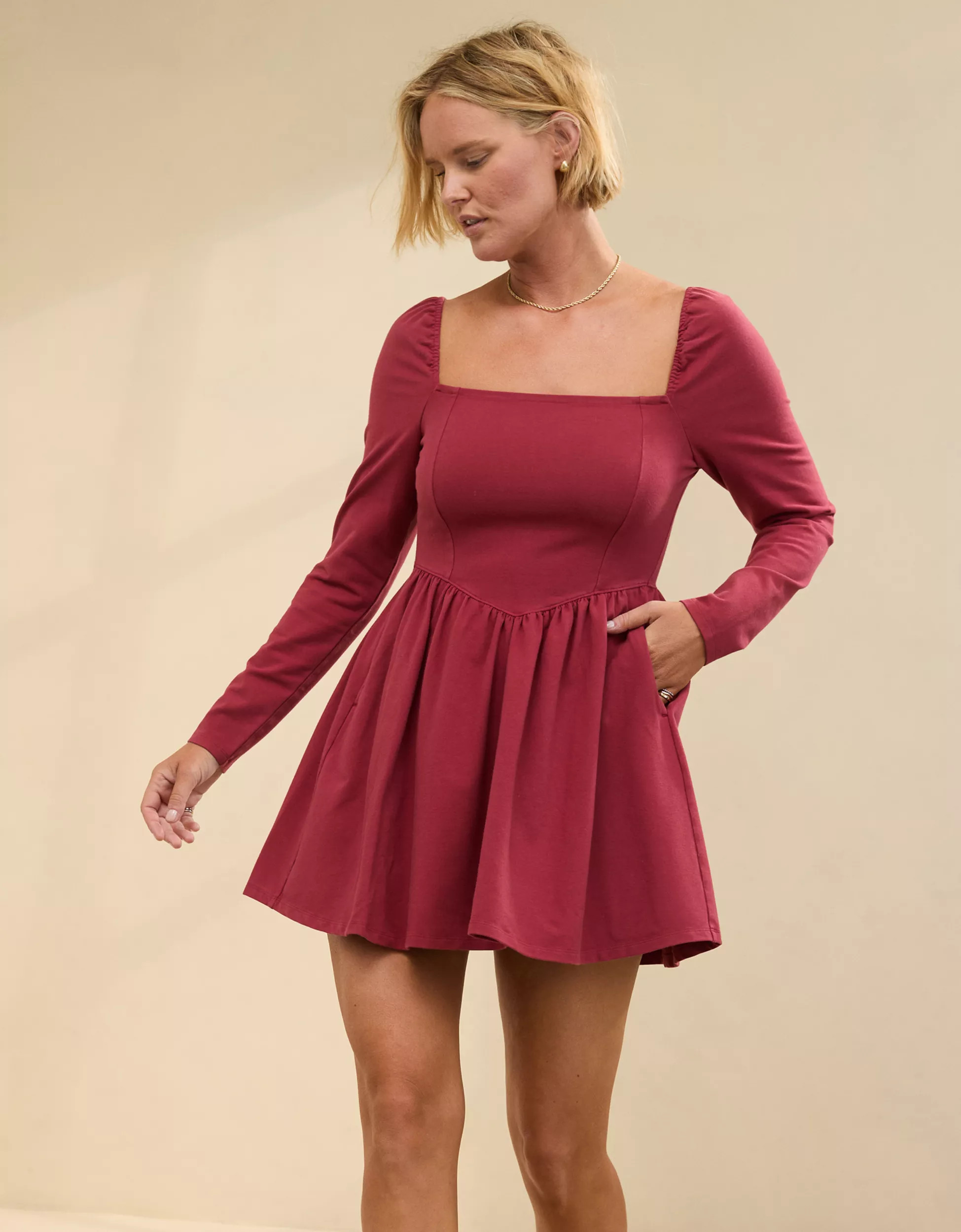 Aerie Knit Fit & Flare Mini Dress | Aerie