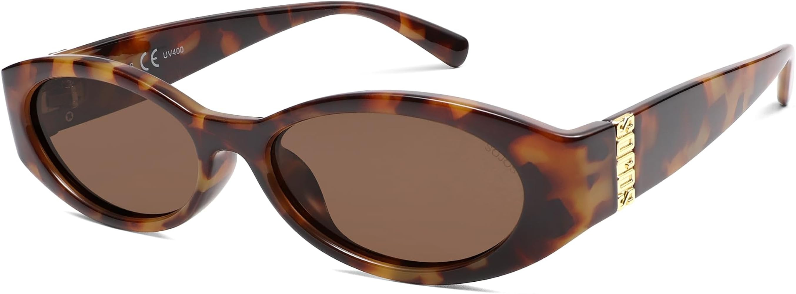 SOJOS Retro Oval Polarized Sunglasses for Women Men Trendy Cateye Vintage Y2k Sunnies SJ2364 | Amazon (US)