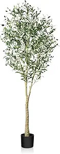 CROSOFMI Artificial Olive Tree, 6FT Fake Olive Plant in Pot, Tall Faux Plant,Potted Faux Topiary ... | Amazon (US)