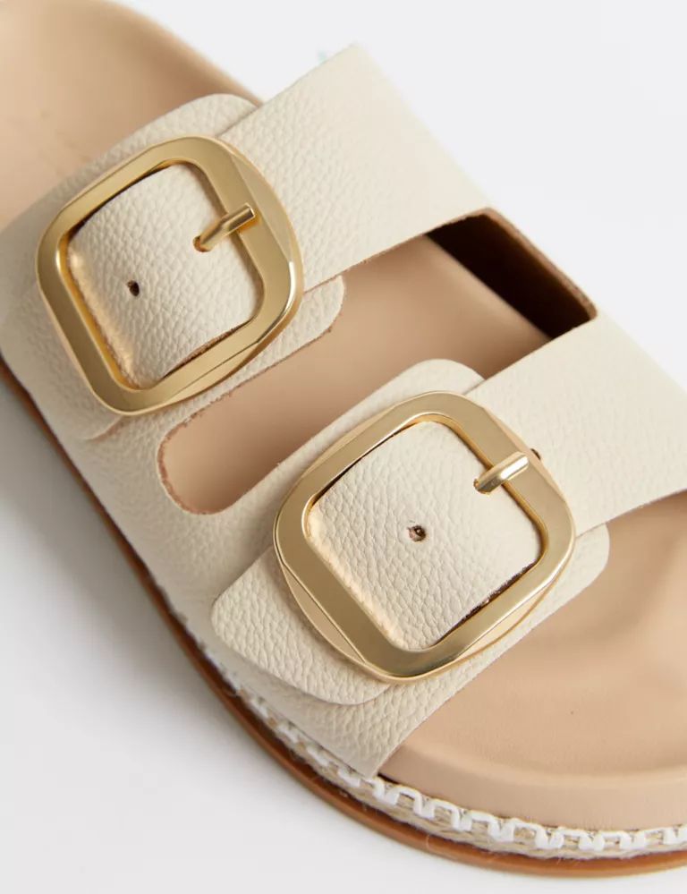 Leather Double Buckle Flatform Sandals | Marks & Spencer (UK)