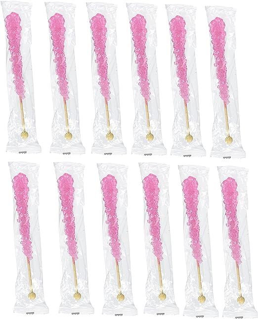 PINK ROCK CANDY CRYSTAL STICKS - PACK OF 12 (CHERRY) | Amazon (US)